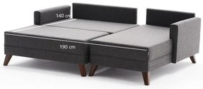 Canapea extensibilă de colț Bella Mini RightAntracit