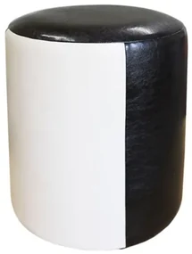 Taburet Tub Piele Bej-Wenge, 33 x 41 cm