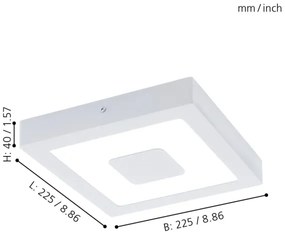 Eglo 96488 - Plafonieră LED exterior IPHIAS LED/16,5W/230V IP44