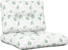 vidaXL Perne de paleți, 2 buc., model cu frunze, textil