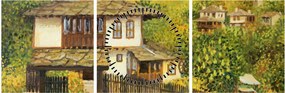 Tablou - Cabane în timpul verii (cu ceas) (90x30 cm)