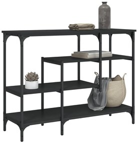vidaXL Măsuță consolă cu rafturi, negru, 100x35x75 cm