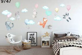 Autocolant decorativ de perete pentru copii Animale Cu Baloane 120 x 240 cm