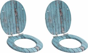 vidaXL Capac de toaletă cu închidere lentă 2 pcs albastru 44 x 38 cm