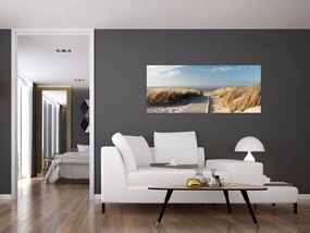 Tablou - Plaja cu nisip de pe insula Langeoog, Germania (120x50 cm)