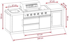 Bucătărie de grădină cu grill și frigider Avenberg TRINITY