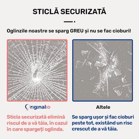 Oglindă LED Rotundă (70 cm), 3 Moduri Iluminare (Lumină Rece, Naturală, Caldă), Intensitate Reglabilă, Funcție Dezaburire, Ceas (Timer) și Termometru, Control Tactil (Touch)