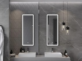 Mexen Coro oglindă de baie iluminată 45 x 120 cm, LED 6000K, anti-aburire, ramă neagră - 9817-045-120-611-70