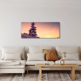 Tablou cu copac înzăpezit pe luncă (120x50 cm)