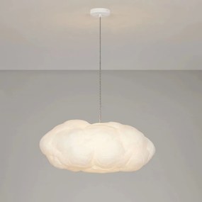 Lustra decorativa Cloud 80cm, realizat manual din matase artificiala si bumbac