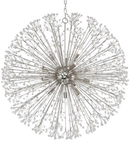 Candelabru LUX design modern DUNKIRK nichel lucios, cu 16 surse de lumina