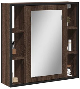 842430 vidaXL Dulap baie cu oglindă stejar maro 60x16x60 cm lemn compozit
