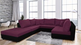 Colțar U Deron (cu taburete) (D) (Violet + negru). 1013663