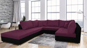 Colțar U Deron  (cu taburete) (D) (Violet + negru). 1013663