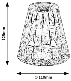 Lampă de masă cu LED Rabalux 76004 Siggy, transparentă