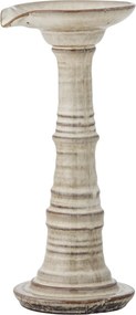 Sfeșnic din ceramică, gri, siluetă sculpturală, glazură reactivă cu nuanțe unice, 25 x 11,5 cm, „Rigby”