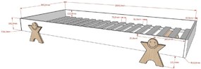 Set MODULO format din 2 Pat copii MODULO (90 x 200 cm) cu picioare Pat copii în formă de zâmbet.