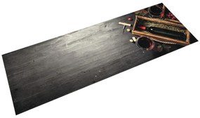 vidaXL Covor de bucătărie lavabil, sticlă vin, 60x180 cm, catifea