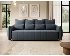 Canapea albastră extensibilă/cu spațiu de depozitare cu tapițerie din chenille 242 cm Weltton – ELTAP