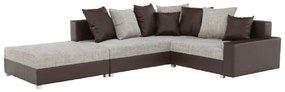 Colţar, S, piele eco maro/textil maro, PETRANA NEW