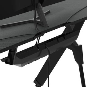 Masa de joc FALCON 116x60 cm, iluminare LED RGB, negru