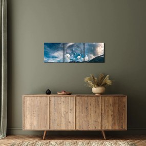 Tablou cu munții (cu ceas) (90x30 cm)