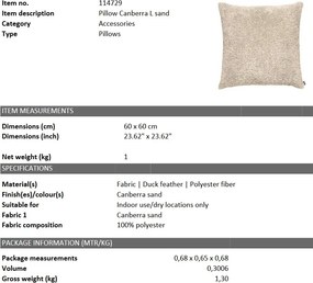 Perna decorativa LUX 60x60cm, Canberra Sand L 114729 HZ