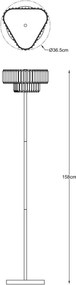 Zuma Line F0496-03G-F7AC - Lampadar HELIOS, 3x G9/33W/230V, auriu