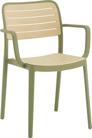 Scaun stivuibil, verde/bej, KARDOS TYP 2
