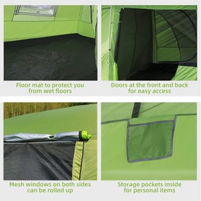 Outsunny Cort pentru Camping cu Veranda 8 Persoane 405×305×225cm | Aosom Romania