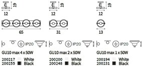 Aplica/ Plafoniera design modern GLIM PL2 NERO 200248