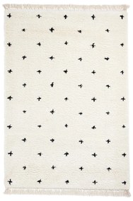 Covor Think Rugs Boho Dots, 120 x 170 cm, alb-negru