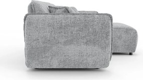 Colțar gri deschis cu tapițerie din chenille (cu colț pe partea dreaptă/cu șezlong) Nelia – Ropez