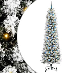 vidaXL Brad de Crăciun artificial Alb 240 cm PVC și metal și plastic