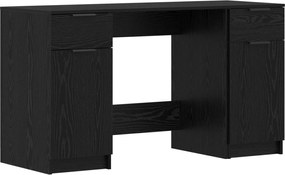 vidaXL Birou cu sertar Stejar Negru 133 x 50 x 75 cm Lemn compozit