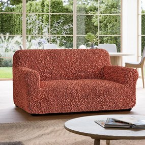 Huse bielastice FUCO bumbac bio cărămiziu fotoliu dublu (l. 120 - 160 cm)