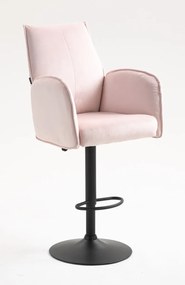 HR280W Scaun Roz din Catifea cu Bază Neagră