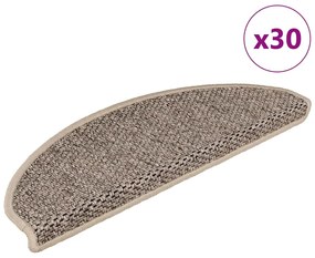 vidaXL Covorașe scări autoadezive, 30 buc. bej 65x21x4 cm aspect sisal