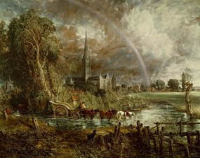 Reproducere Salisbury Cathedral From the Meadows, 1831, John Constable