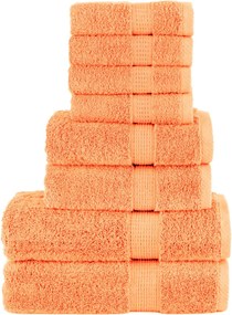 vidaXL Set de prosoape premium SOLUND, 8 piese, portocaliu, 600 g/m²