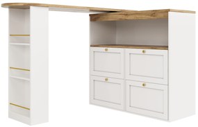 Masă de bar rotativă la 360°, Alb | Aosom Romania