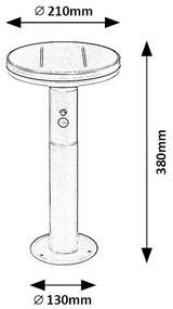 Corp de iluminat LED solar cu senzor ALASKA LED/10W/3,7V IP44 Rabalux 77018
