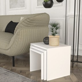 Măsuță auxiliară Zariel White, 3 buc.