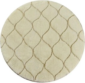 Covoras baie INFINITY, 90x90 cm, forma rotunda, acril, bej