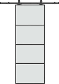 vidaXL Ușă glisantă cu set feronerie, 76x205 cm, sticlă ESG/aluminiu