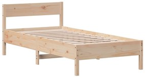 842778 vidaXL Cadru de pat cu tăblie, 90x190 cm, lemn masiv pin