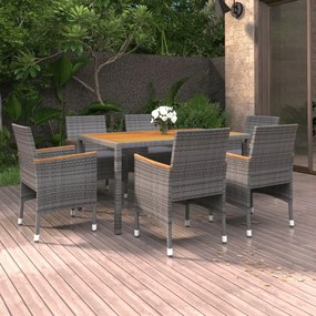 3058437 vidaXL Set mobilier de grădină, 7 piese, poliratan