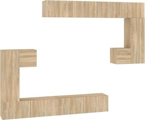 vidaXL Dulap TV montat pe perete, stejar sonoma, lemn prelucrat