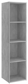 Comode TV, 2 buc., gri beton, 142,5x35x36,5 cm, PAL 2, Gri beton, 142.5 x 35 x 36.5 cm