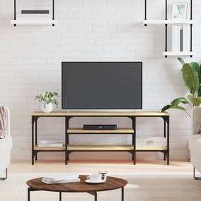 vidaXL Comodă TV, stejar sonoma, 121x35x45 cm, lemn prelucrat &amp; fier